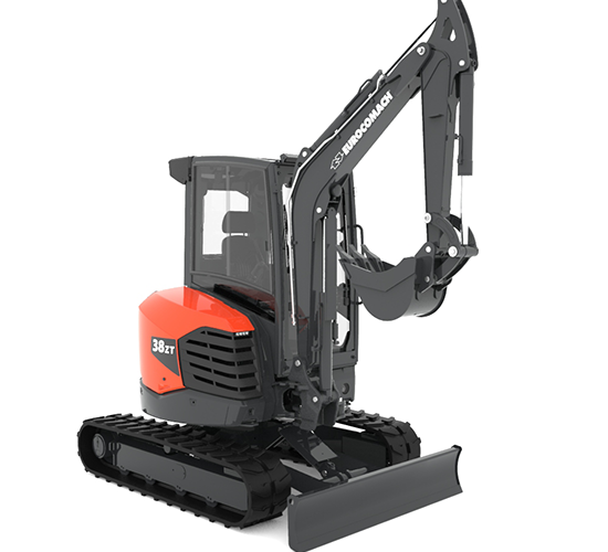 Mini escavatore 38ZT vista prodotto su sfondo neutro